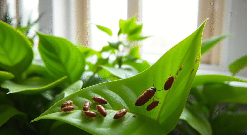 Spider mite damage on houseplant leaves and pet-safe treatment options