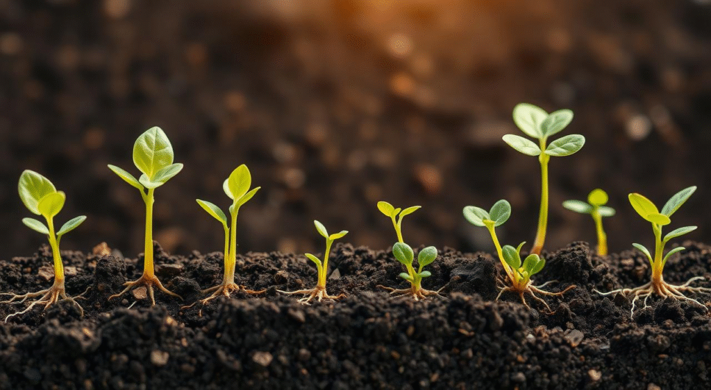 Soil propagation: cutting in airy mix with humidity cover