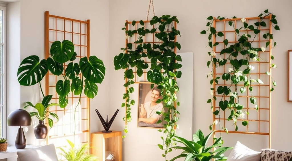 Space Saving Trellises for Vining Houseplants