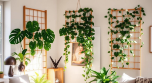 Space Saving Trellises for Vining Houseplants
