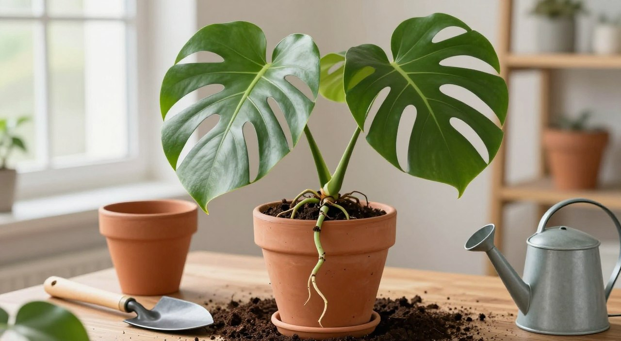 When to repot Monstera
